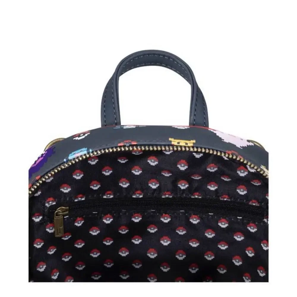 Loungefly Pokemon Mini Backpack Bag Embroidered Poke Ball NWT Pixelated Art 2021